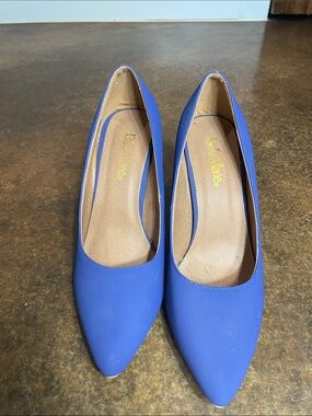 Bella Marie Pointed Toe heels in Blue. Size 7.5
